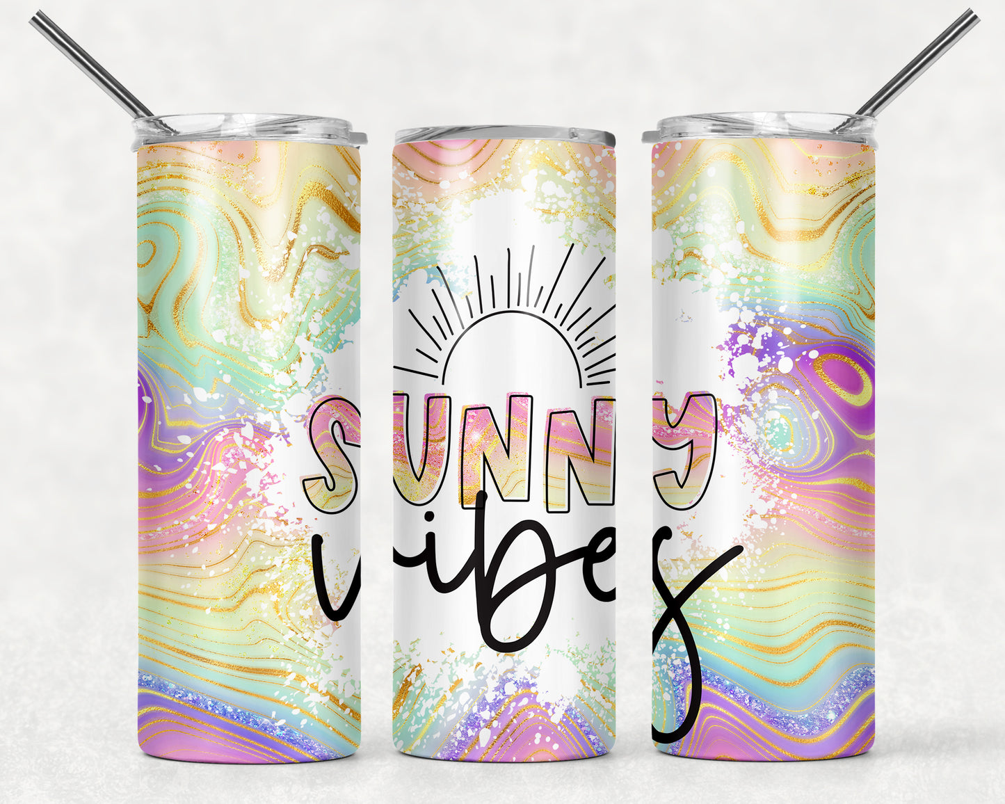 Sunny Vibes Wrap For Straight Tumbler-M31