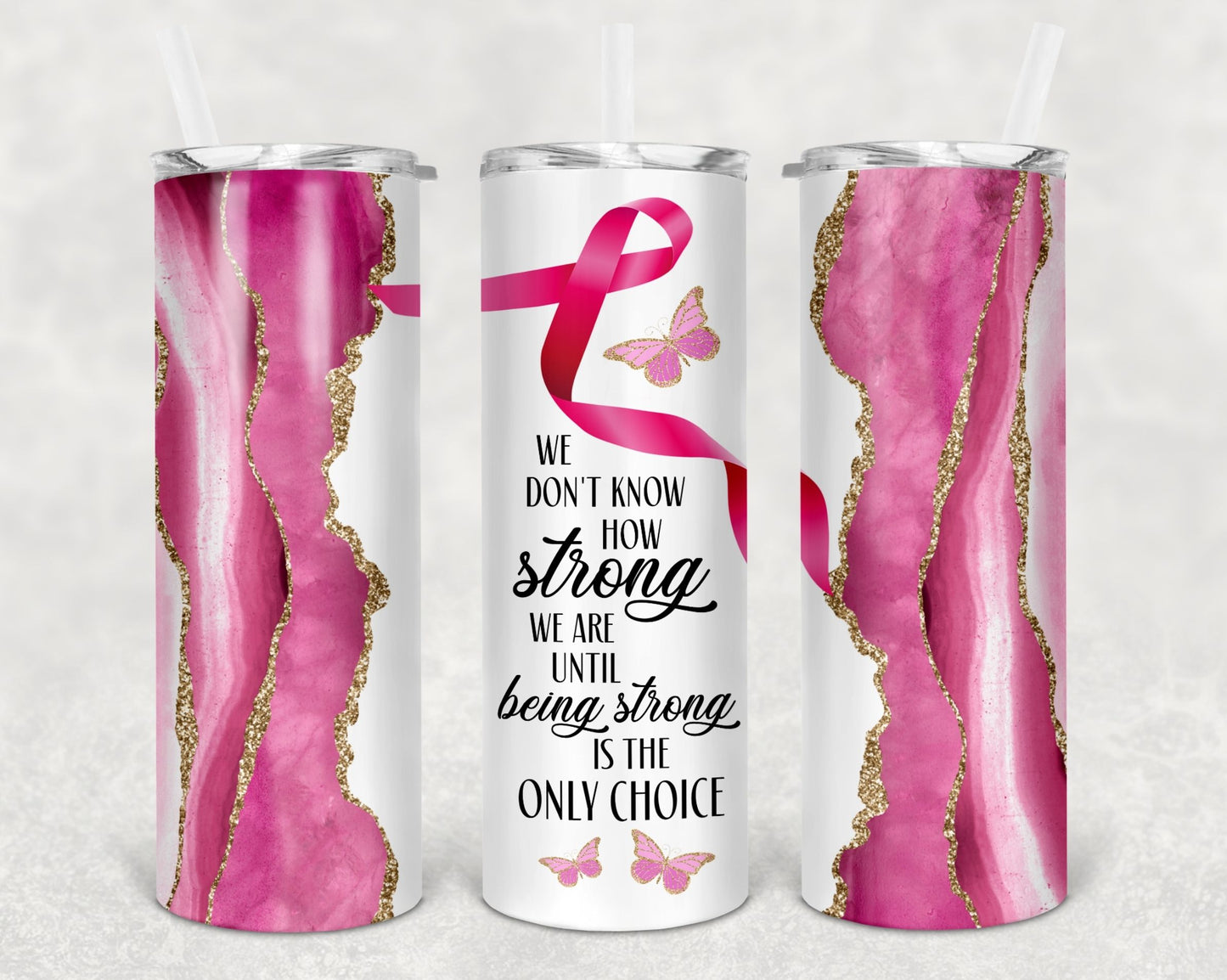 Breast Cancer Wrap For Straight Tumbler-M44