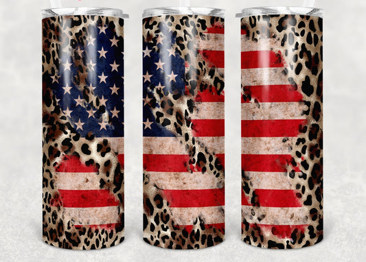 American Leopard Wrap For Straight Tumbler-M46