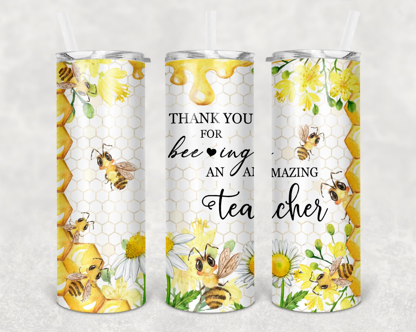 Bee Teacher Wrap For Straight Tumbler-M51 – Vinyl Fun