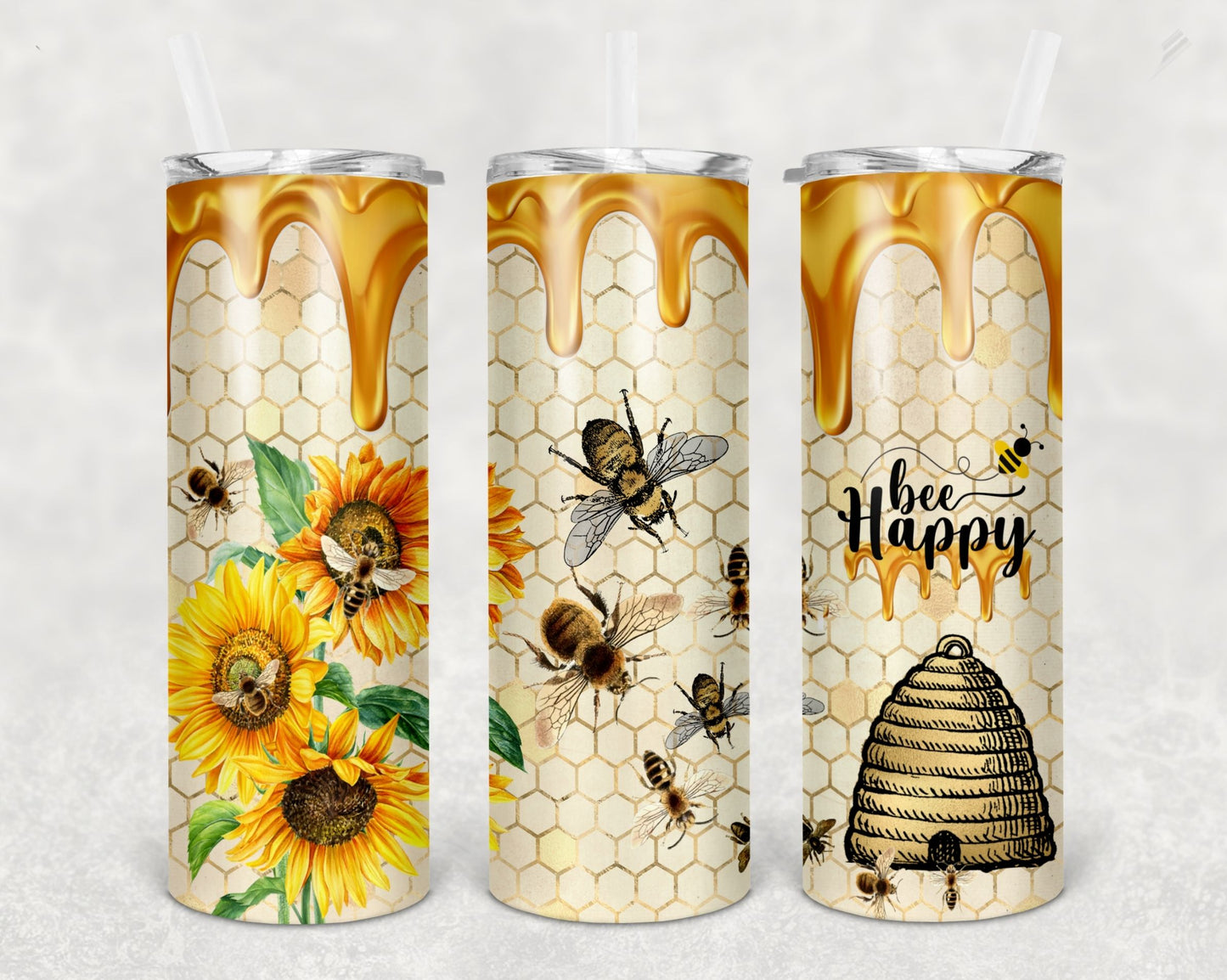 Honey Bee Wrap For Straight Tumbler-M53