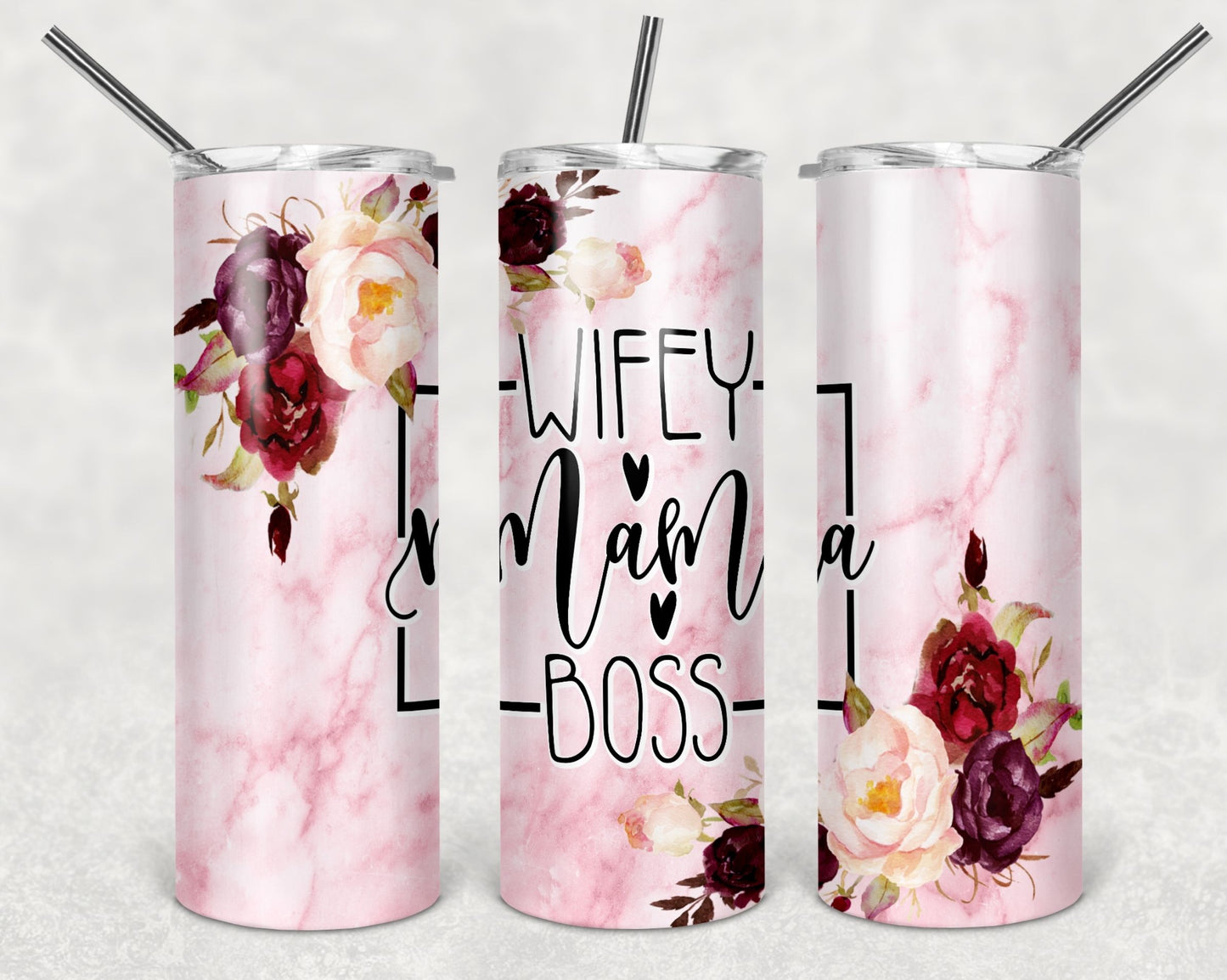 Wifey Mama Boss Wrap For Straight Tumbler-M7