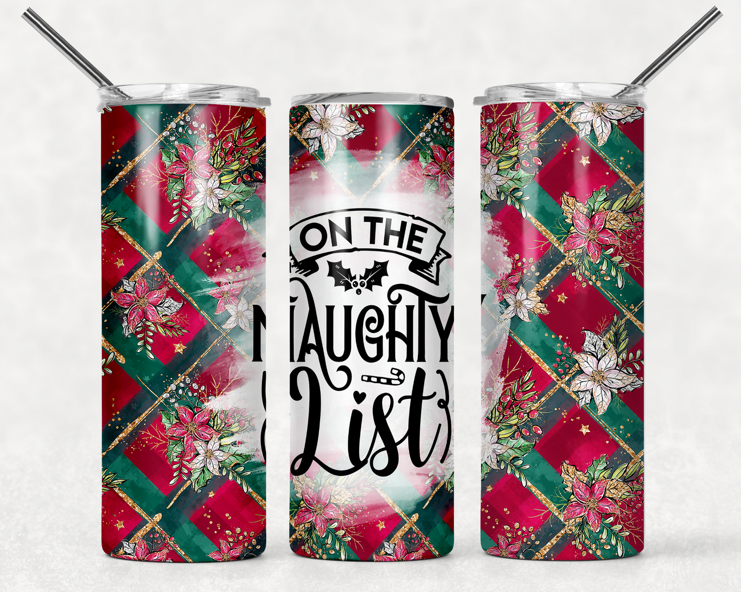 Naughty List Wrap For Straight Tumbler-M101