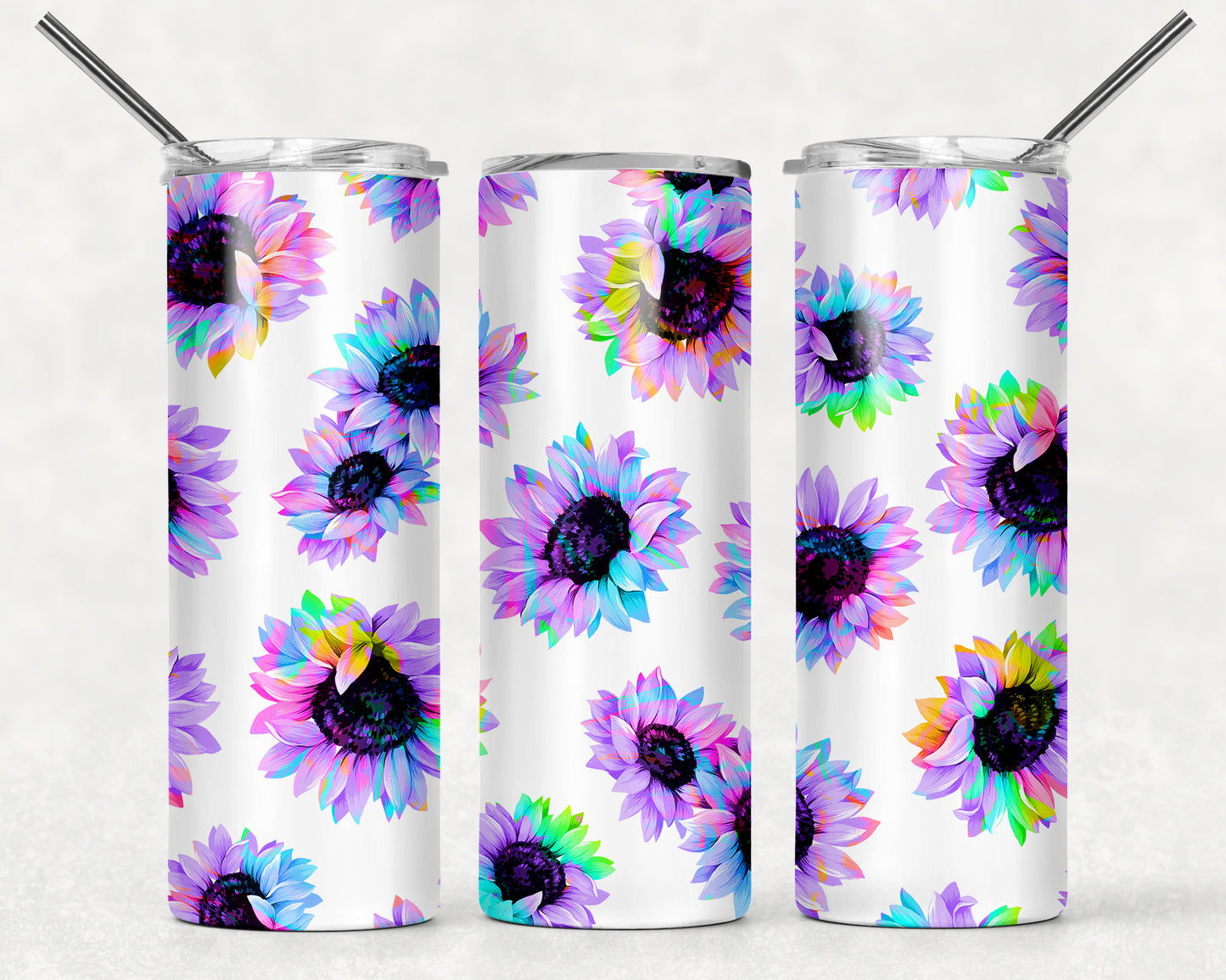 Purple Floral Wrap For Straight Tumbler-M69