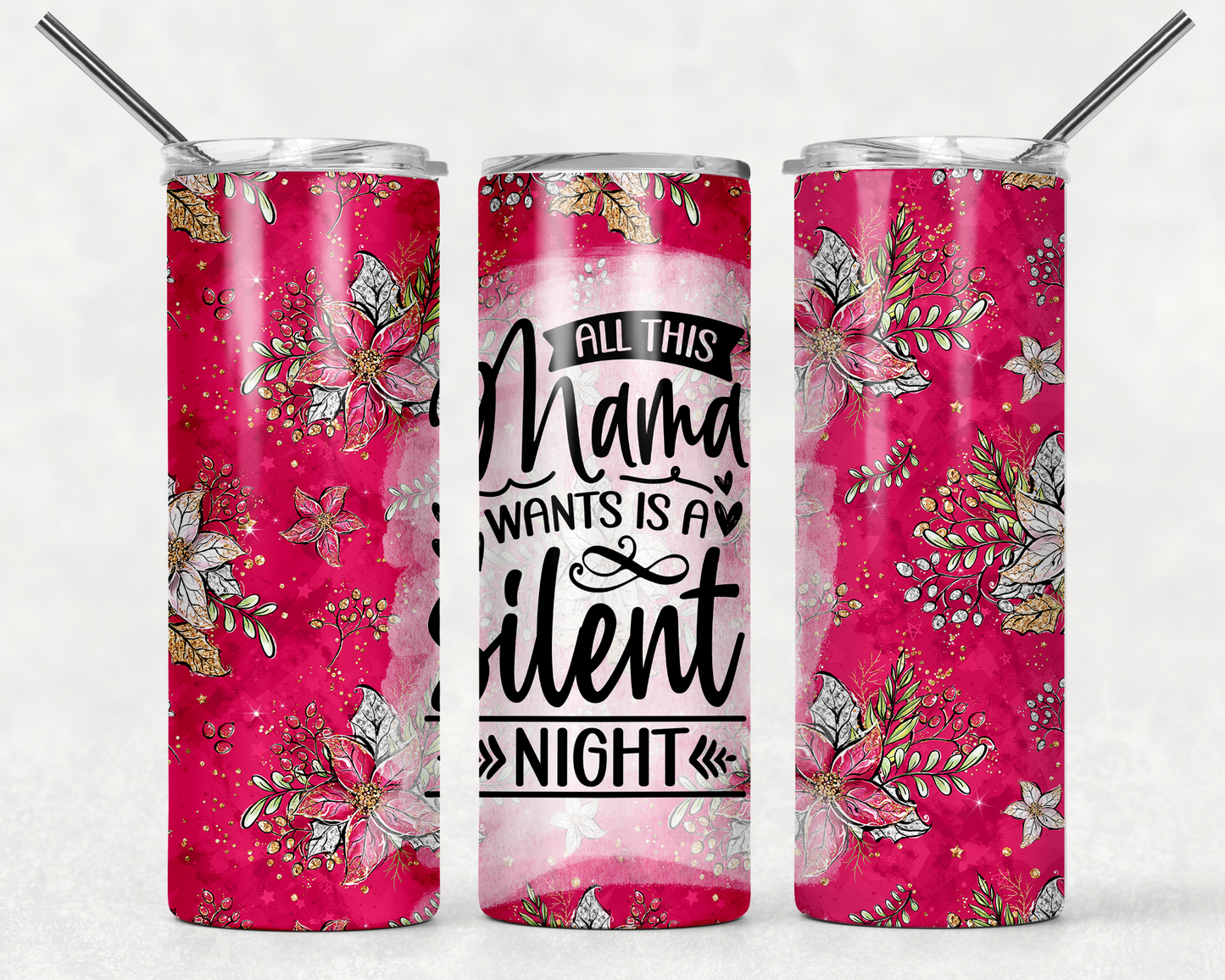 Silent Night Wrap For Straight Tumbler-M103