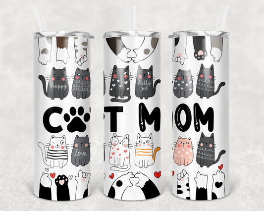 Cat Mom Wrap For Straight Tumbler-M59