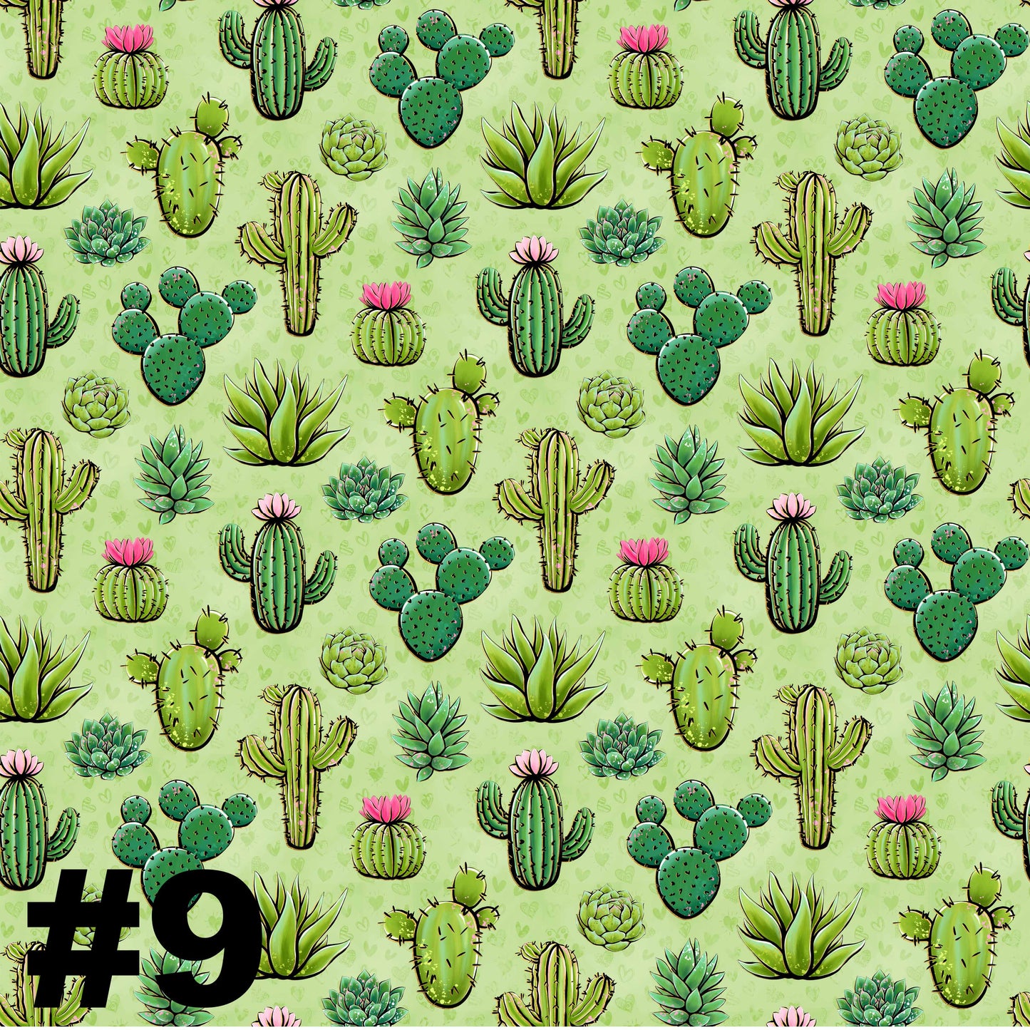 Green & Pink Cactus Patterns