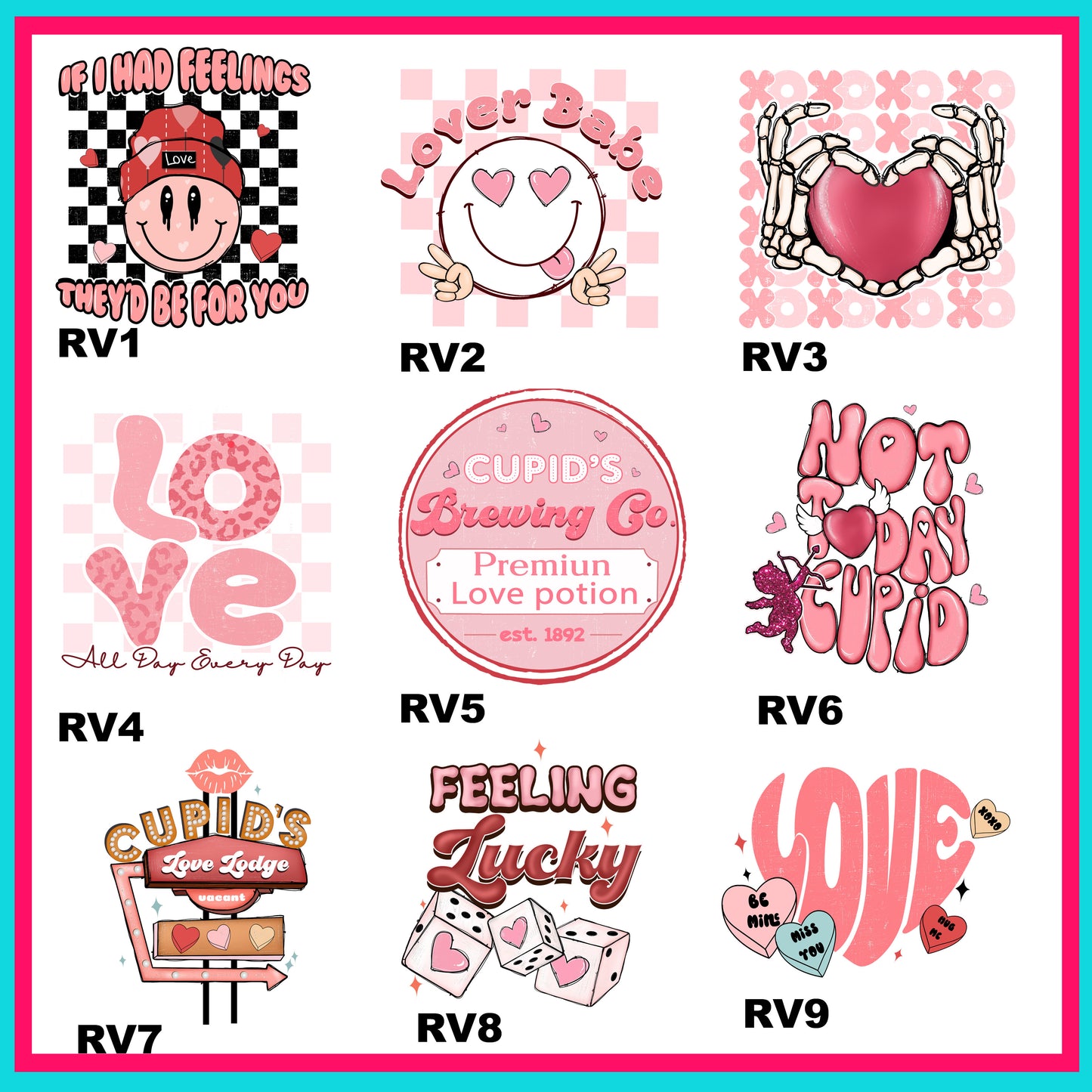 Retro Valentine Decal Sheet