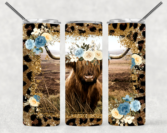 Cow and leopard flower frame Wrap For Straight Tumbler-S37