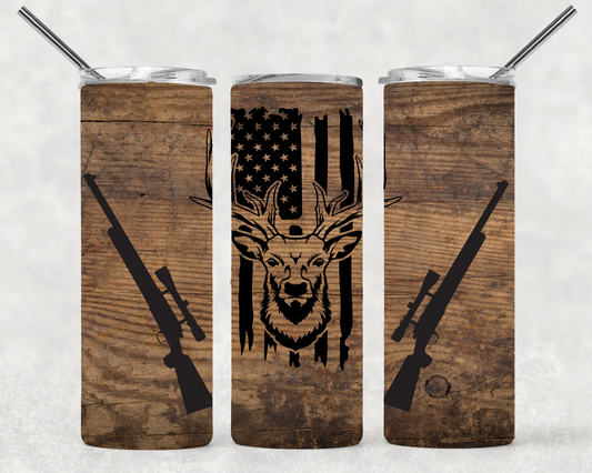 Deer with Guns Wrap For Straight Tumbler-S40