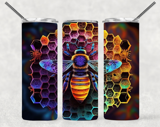 Rainbow Bee Wrap For Straight Tumbler-S42