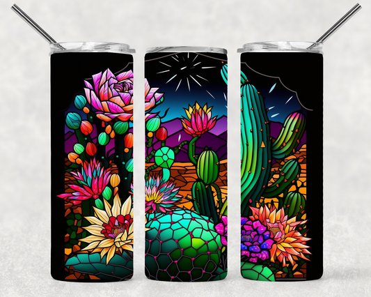 Rainbow Cactus  Wrap For Straight Tumbler-S43