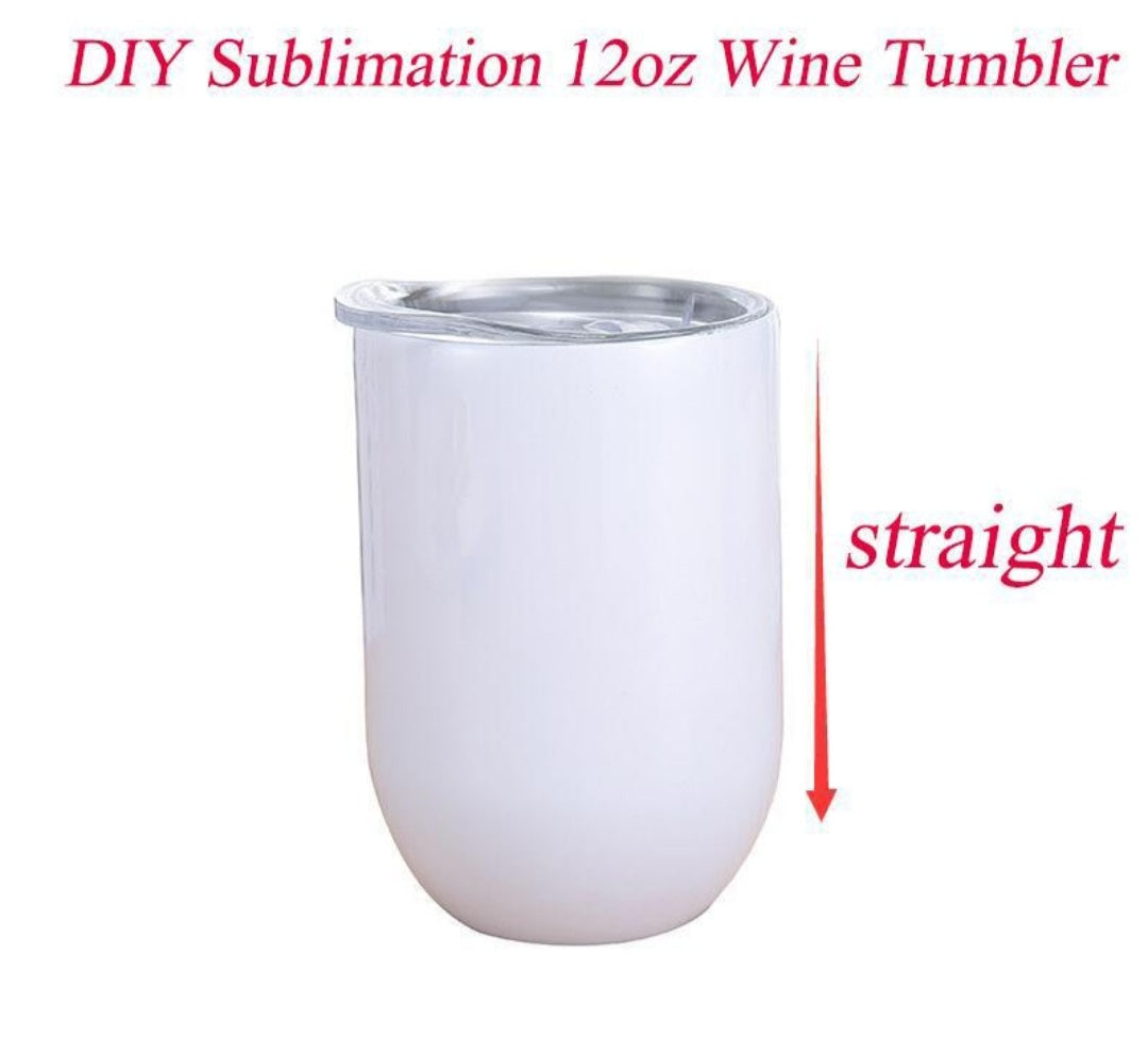 24-PACK - 12 oz. Sublimation Stemless Stainless Steel Wine Tumbler