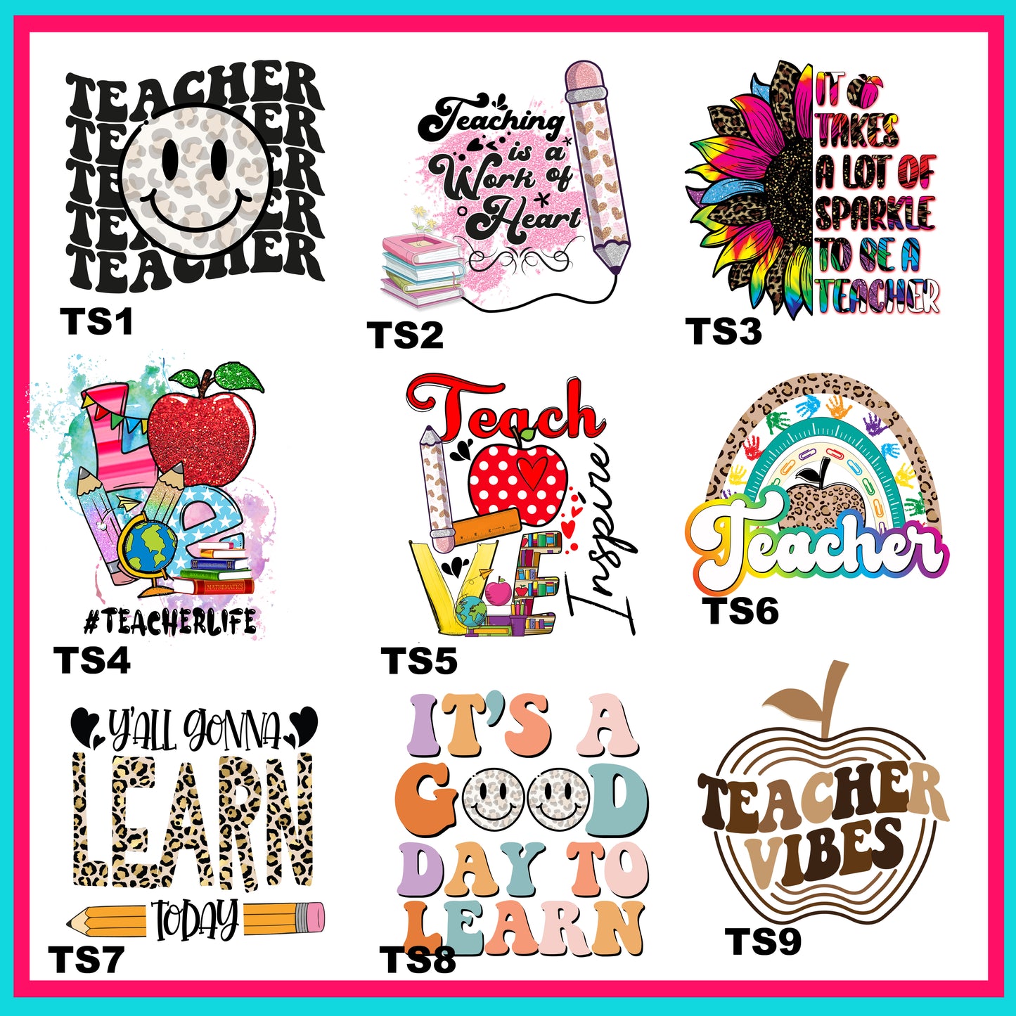 Teacher Transfer Bundle-For Fabrics