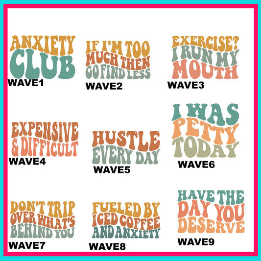 Wavy Words Transfers-For Fabrics