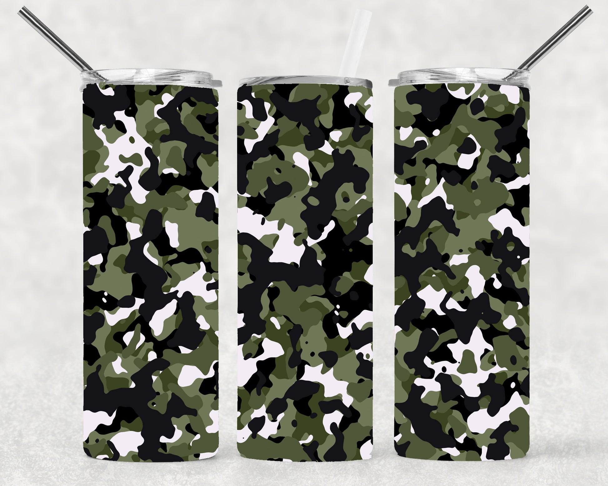 Glitter Camo Tumbler 20oz straight Sublimated