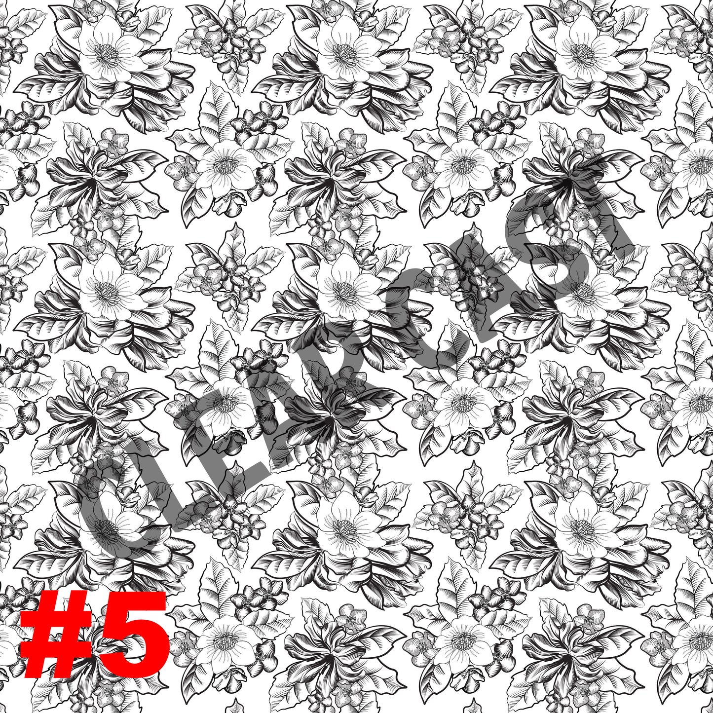 B&W Flowers Collection-Clear Cast