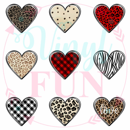 Patterned Hearts-H13