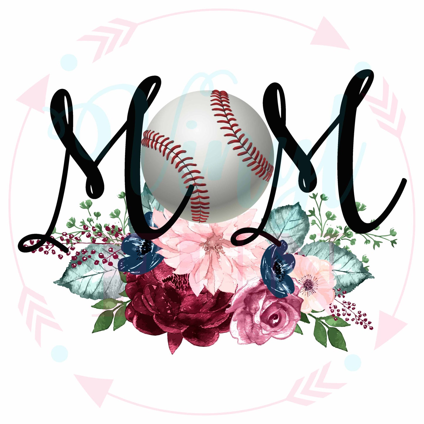 Baseball Floral Mom-Digital Download