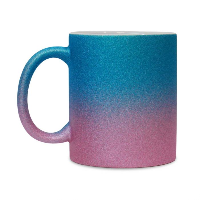 Pink to Blue Glitter Sublimation Mug - 11oz